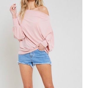 Blush sheer long sleeve top... M/L main image 1